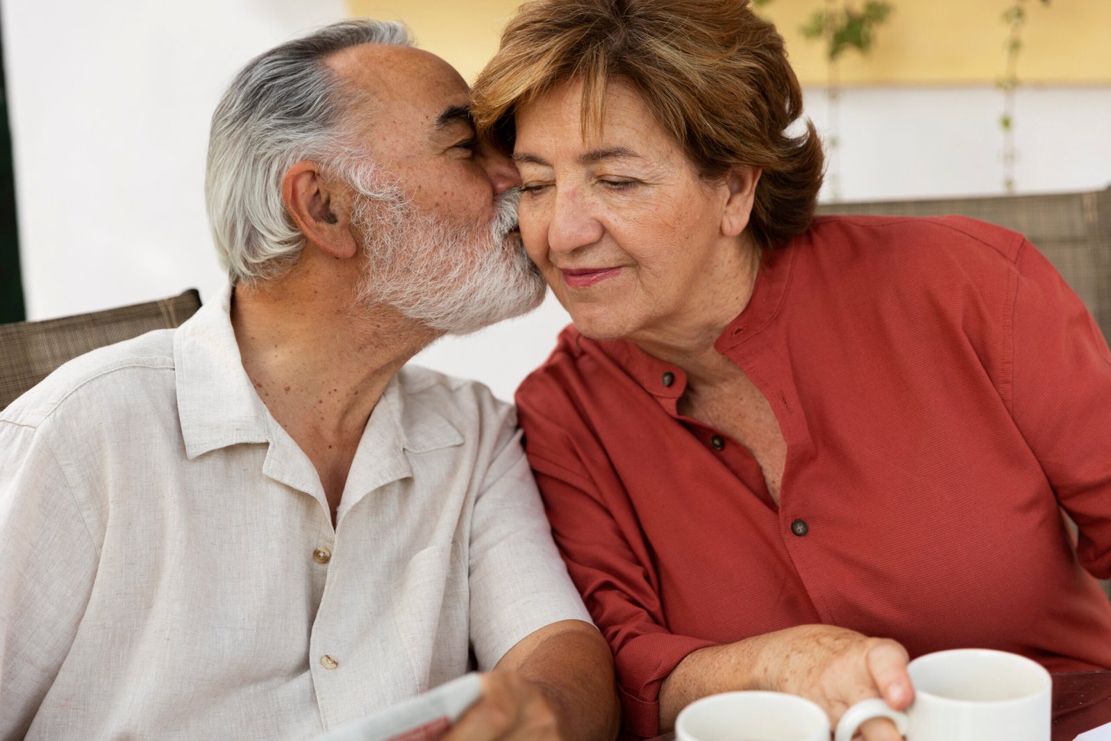 Couple relaxing together at home